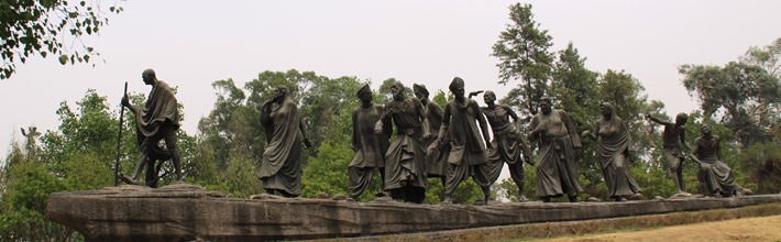 Gandhi statue of the Salt March of 1930 in Delhi